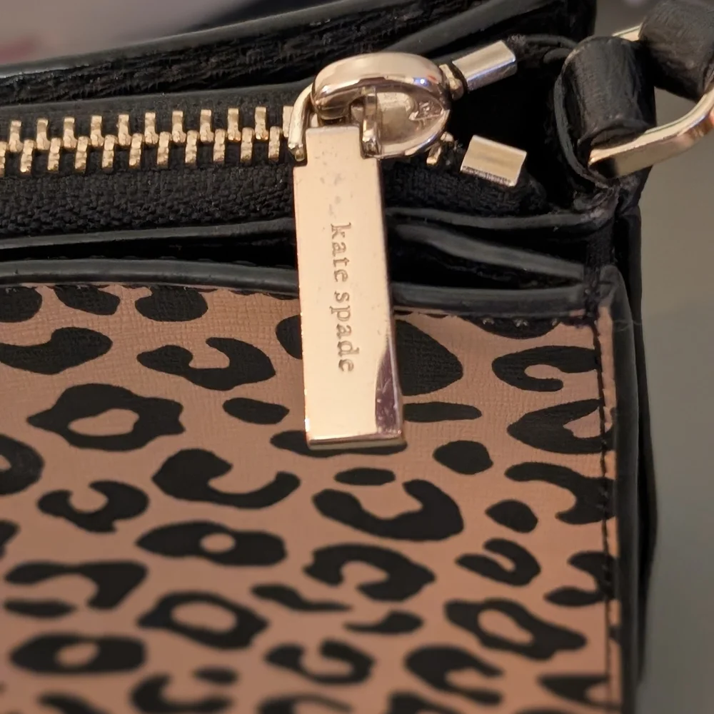 Leopard Print Crossbody Bag in Beige and Black